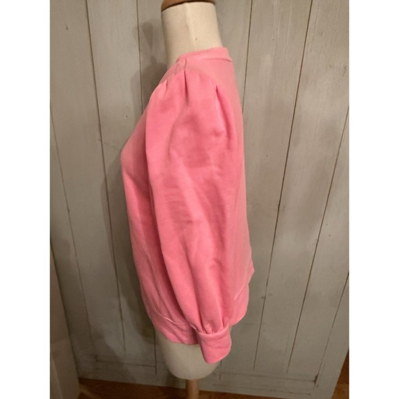 Lilly Pulitzer Corden Pink Sweatshirt XS Pullover Quarter Puff‎ Sleeve Crew M34 - Picture 8 of 11